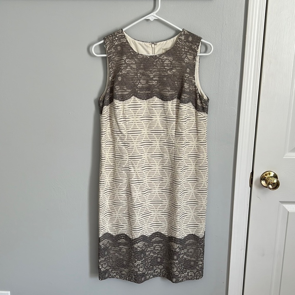 LOFT Ivory/Grey Dress